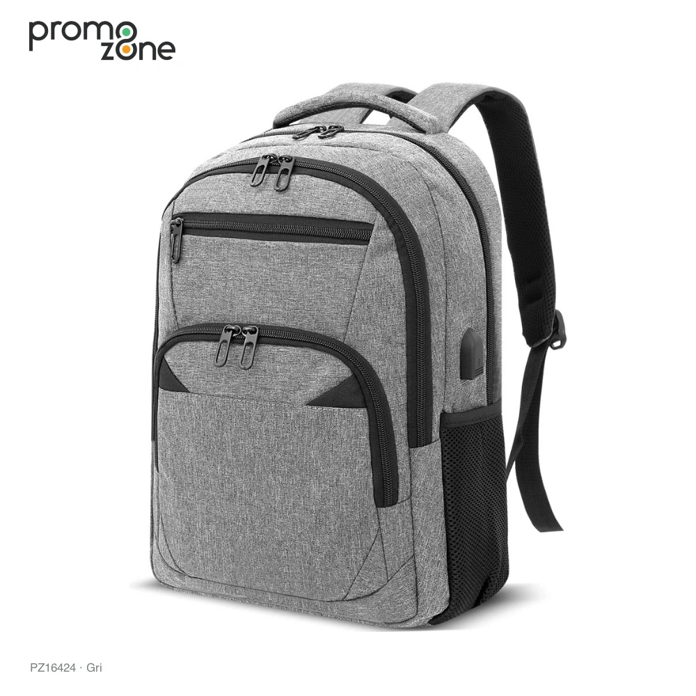 USB Bağlantılı Arka Cepli Laptop Sırt Çantası Promozone