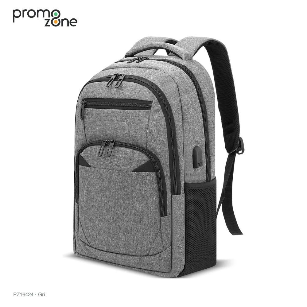 USB Bağlantılı Arka Cepli Laptop Sırt Çantası Promozone