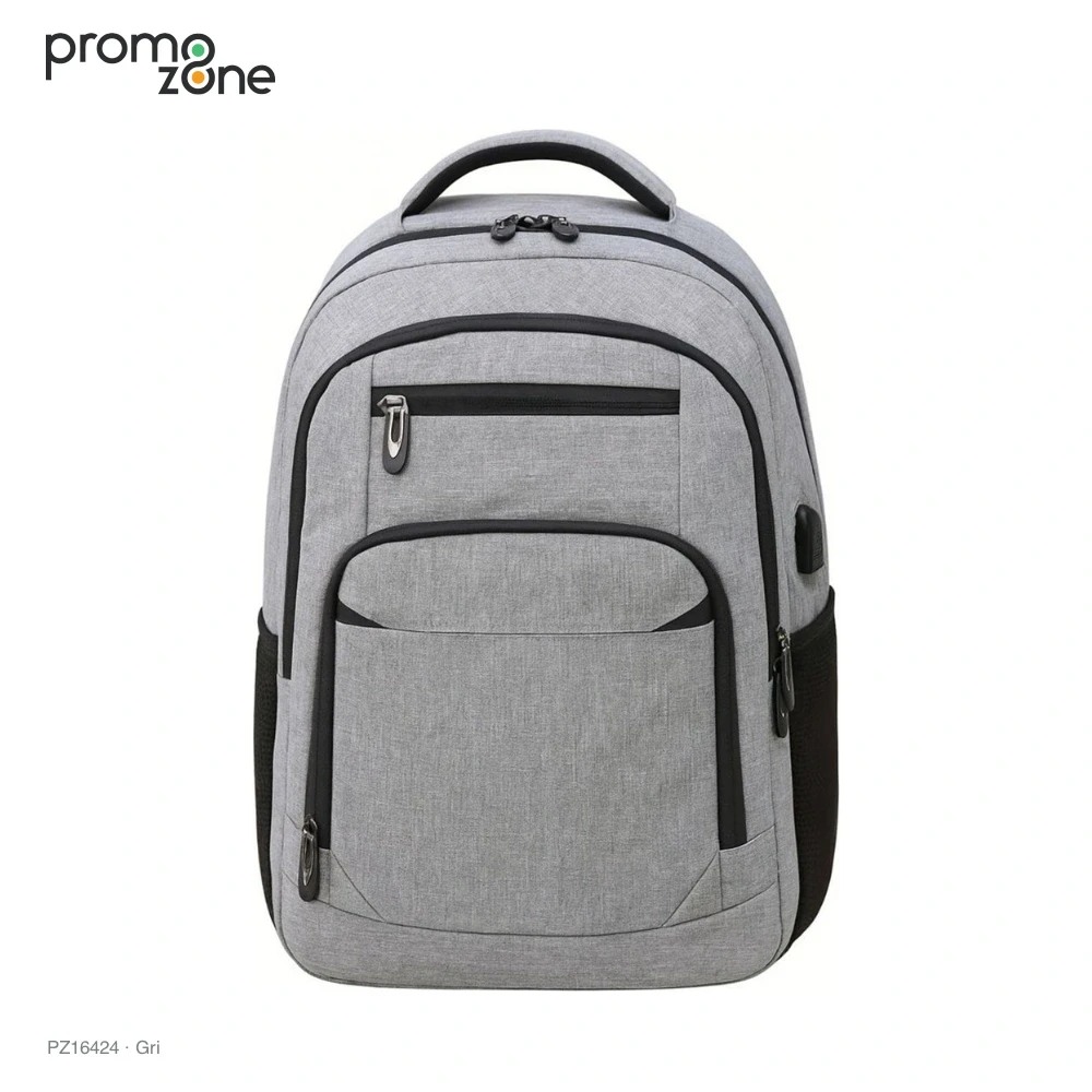 USB Bağlantılı Arka Cepli Laptop Sırt Çantası Promozone