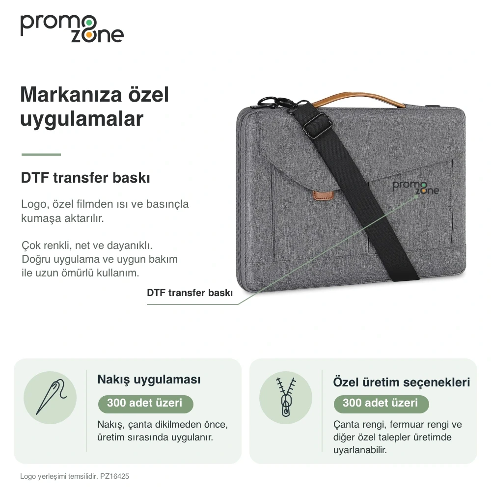 Kapaklı Ön Cepli Laptop ve Tablet Çantası Promozone