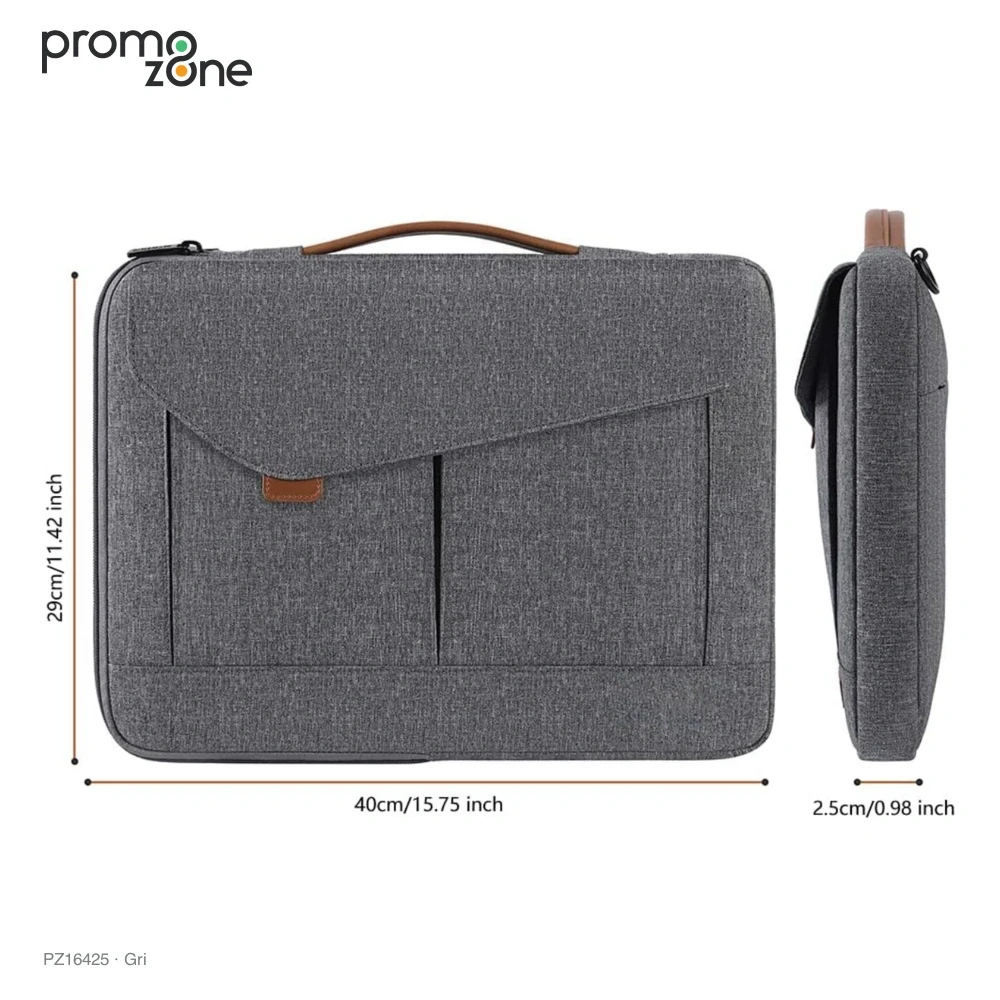 Kapaklı Ön Cepli Laptop ve Tablet Çantası Promozone
