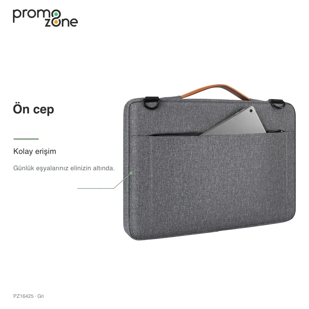 Kapaklı Ön Cepli Laptop ve Tablet Çantası Promozone