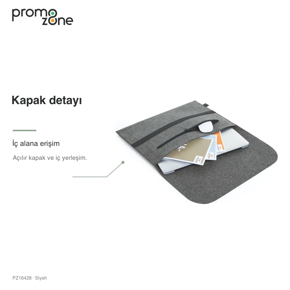 Kapaklı Keçe Tablet Çantası Promozone