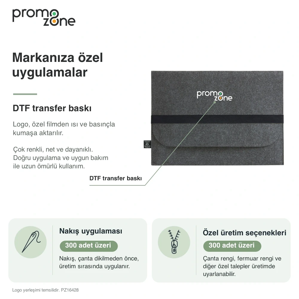 Kapaklı Keçe Tablet Çantası Promozone