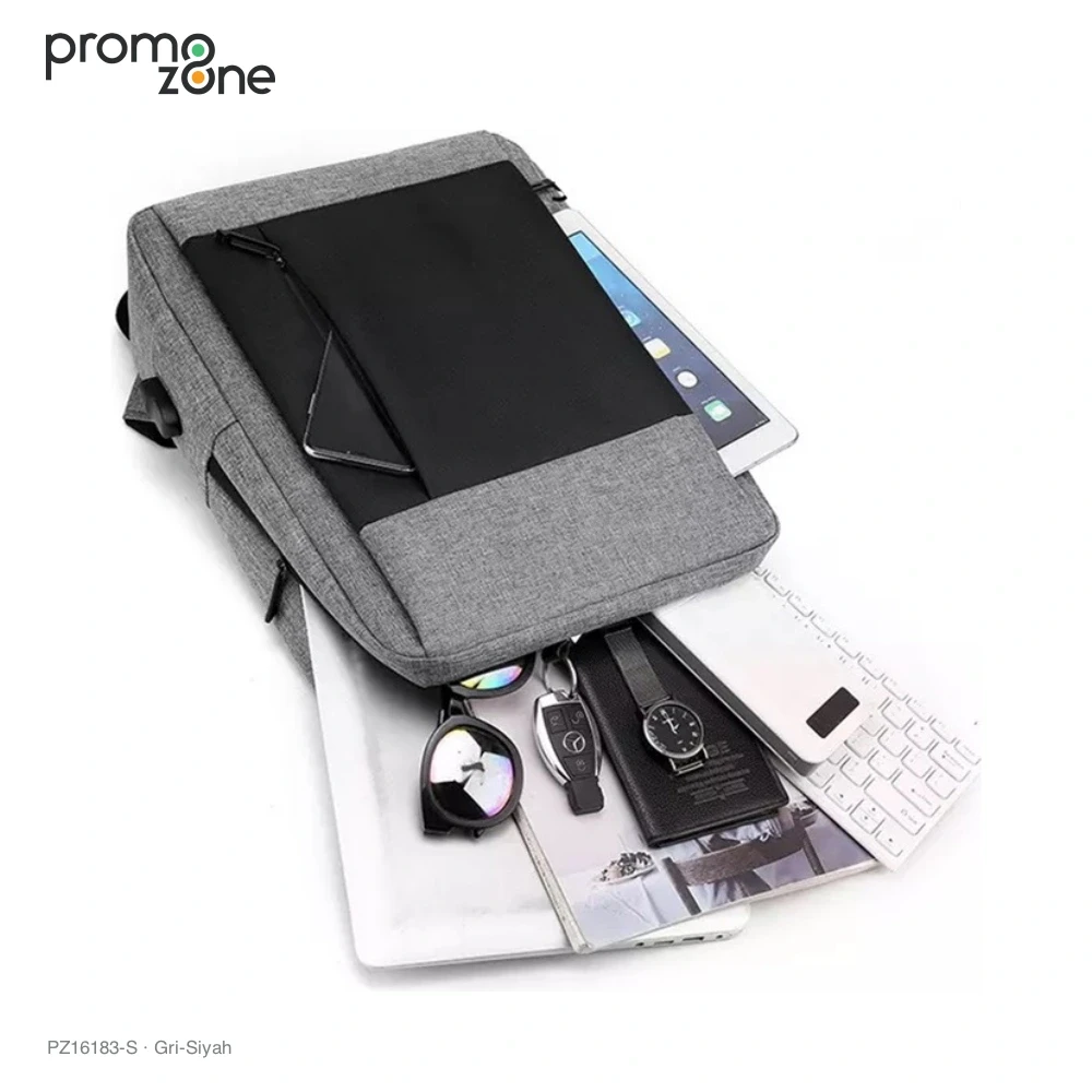 İmperteks Kumaş Laptop Bölmeli Sırt Çantası Promozone