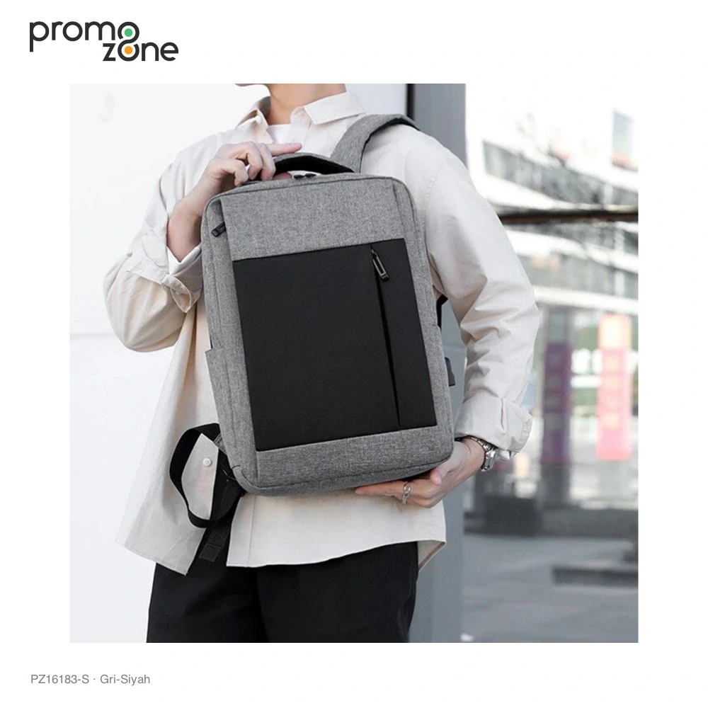 İmperteks Kumaş Laptop Bölmeli Sırt Çantası Promozone