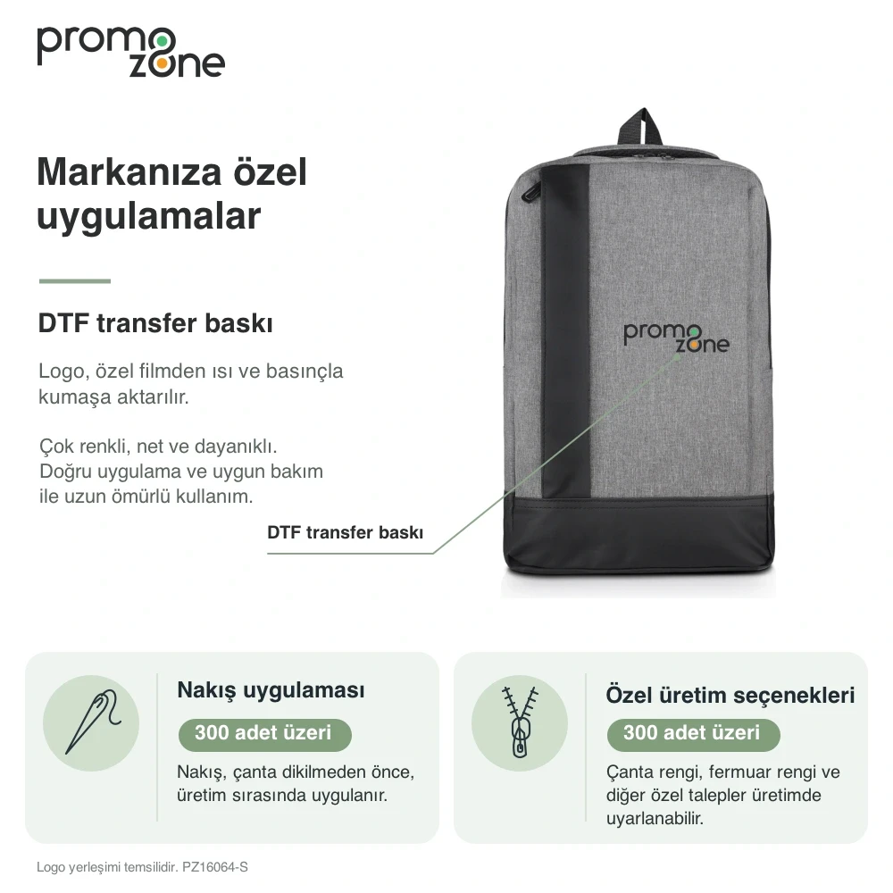 Stoklu Promosyon Laptop Bölmeli Sırt Çantası Promozone