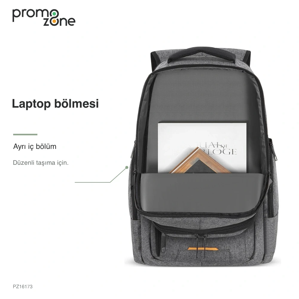Laptop Bölmeli Çok Gözlü Özel Üretim Promosyon Sırt Çantası - Logo Baskılı