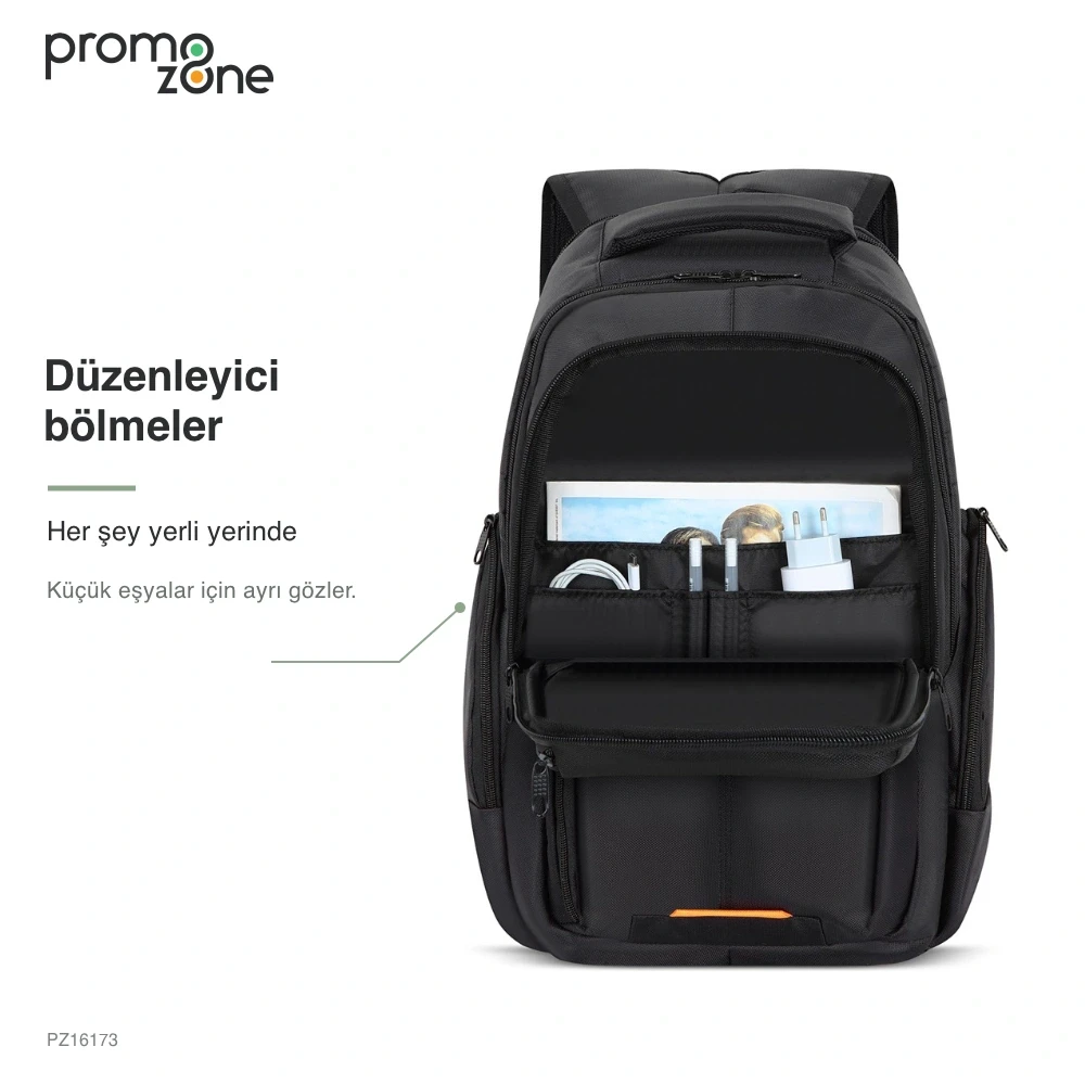 Laptop Bölmeli Çok Gözlü Özel Üretim Promosyon Sırt Çantası - Logo Baskılı