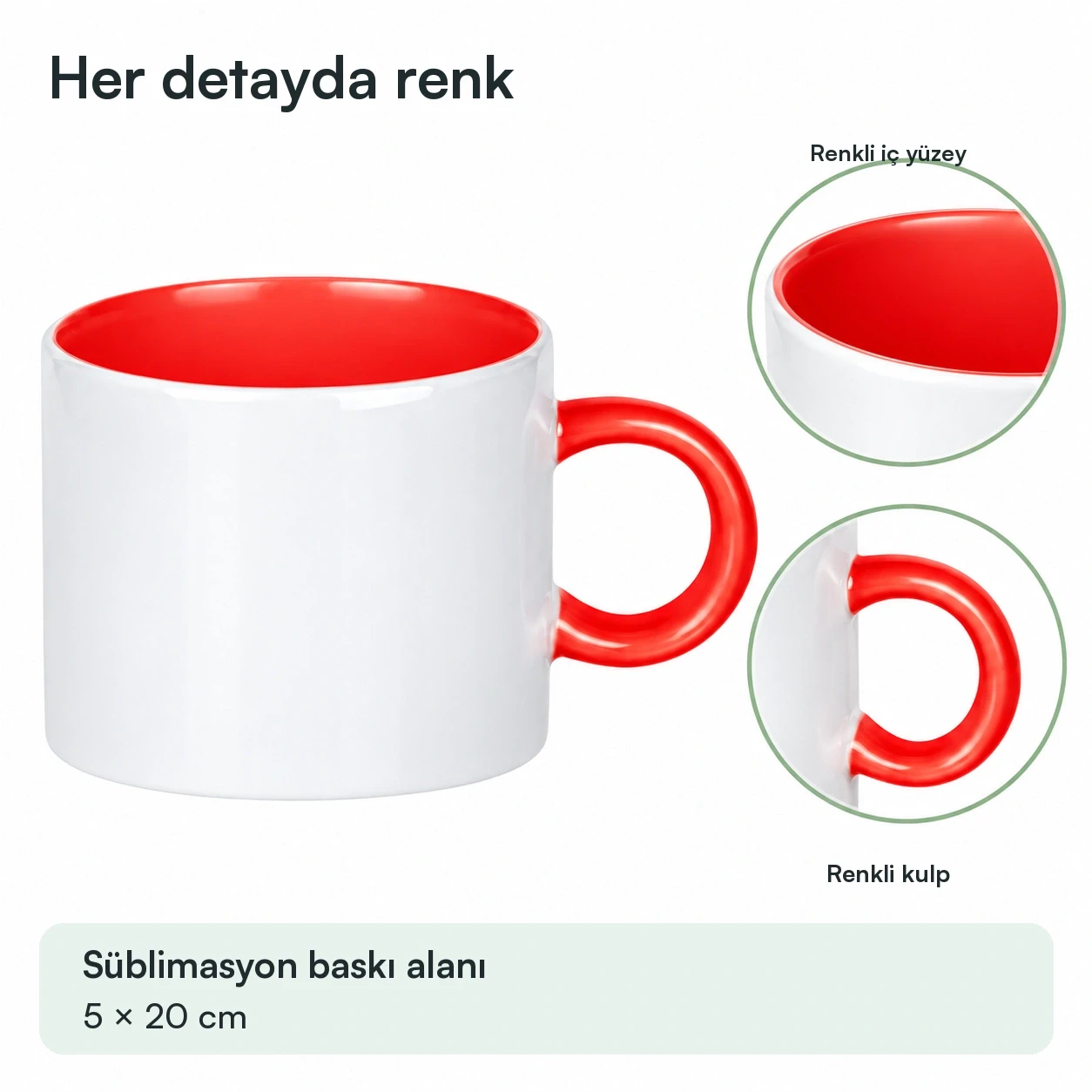Süblimasyon Porselen Renkli Motto Fincan - Kutulu