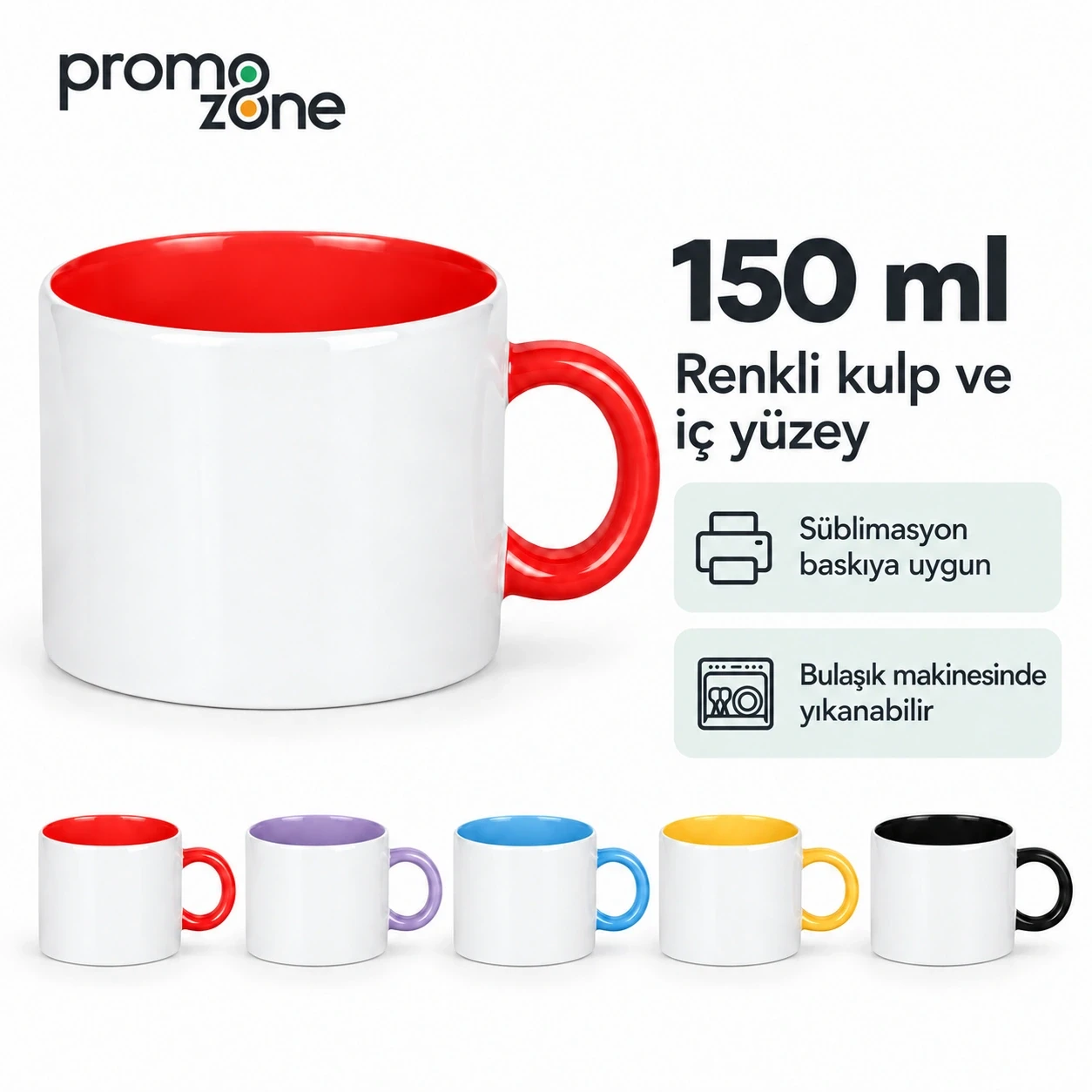 Süblimasyon Porselen Renkli Motto Fincan - Kutulu