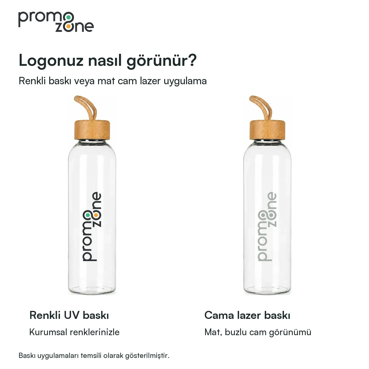 500 ml Bambu Kapaklı Kılıfsız Su Şişesi