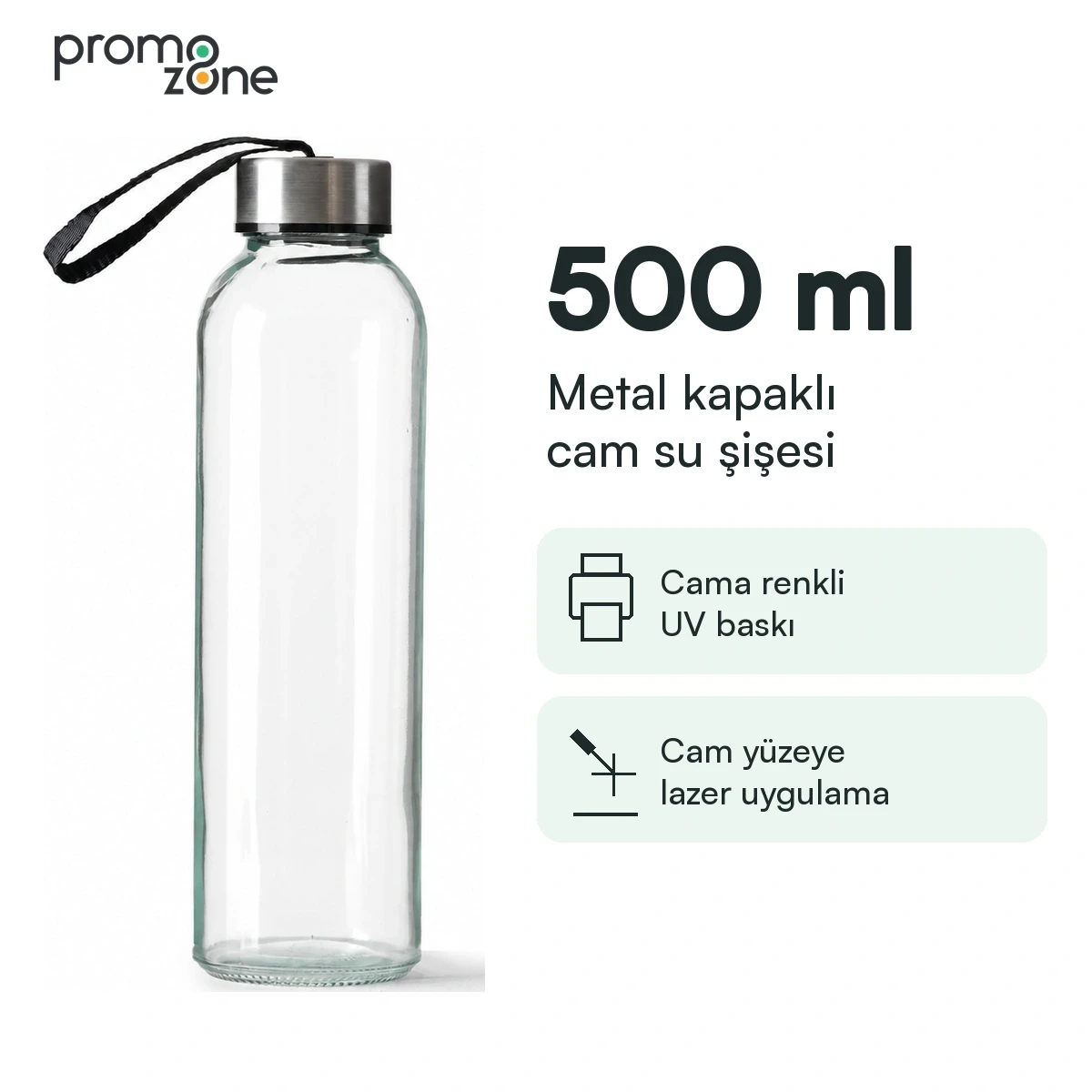 500 ml Cam Matara Şu Şişesi Kılıfsız