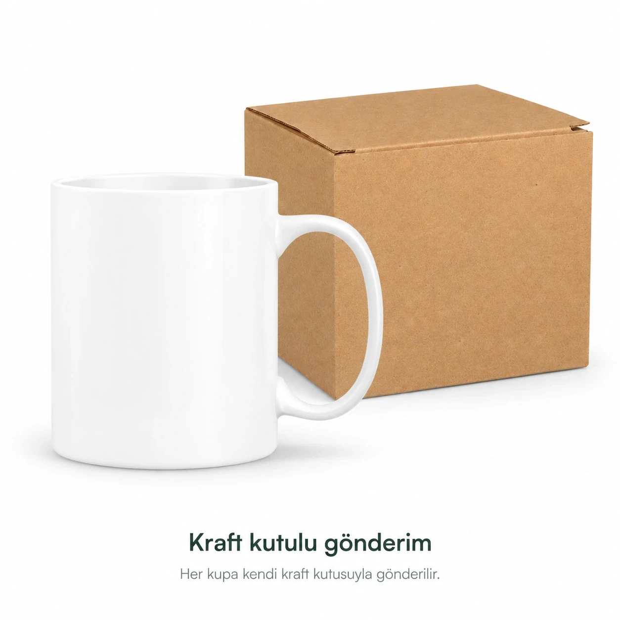 Porselen Süblimasyon Klasik Silindir Promosyon Kupa Bardak - Kutulu