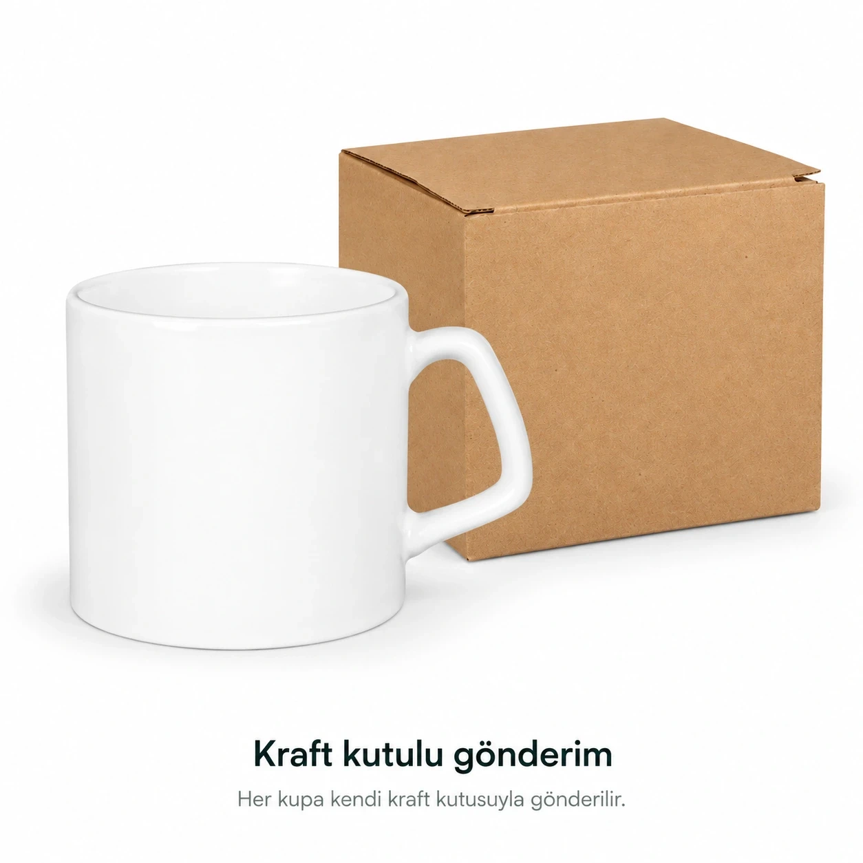 Porselen Süblimasyon Kısa Promosyon Kupa Bardak - Kutulu
