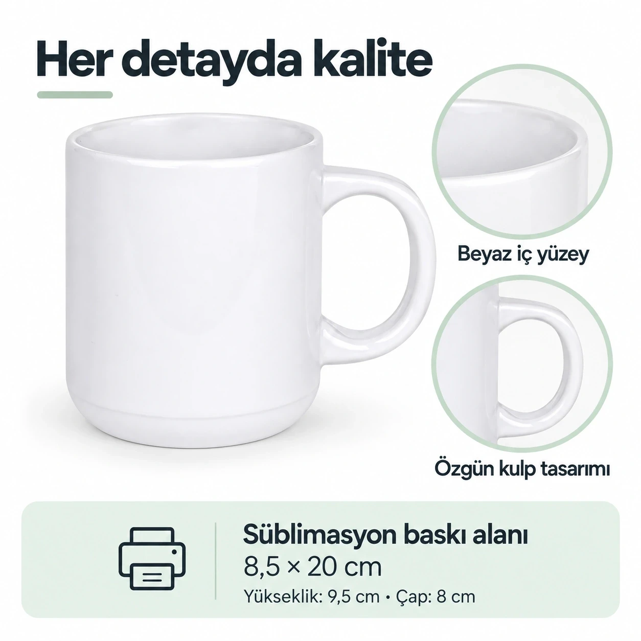 Süblimasyon Porselen Kupa Bardak - Kutulu
