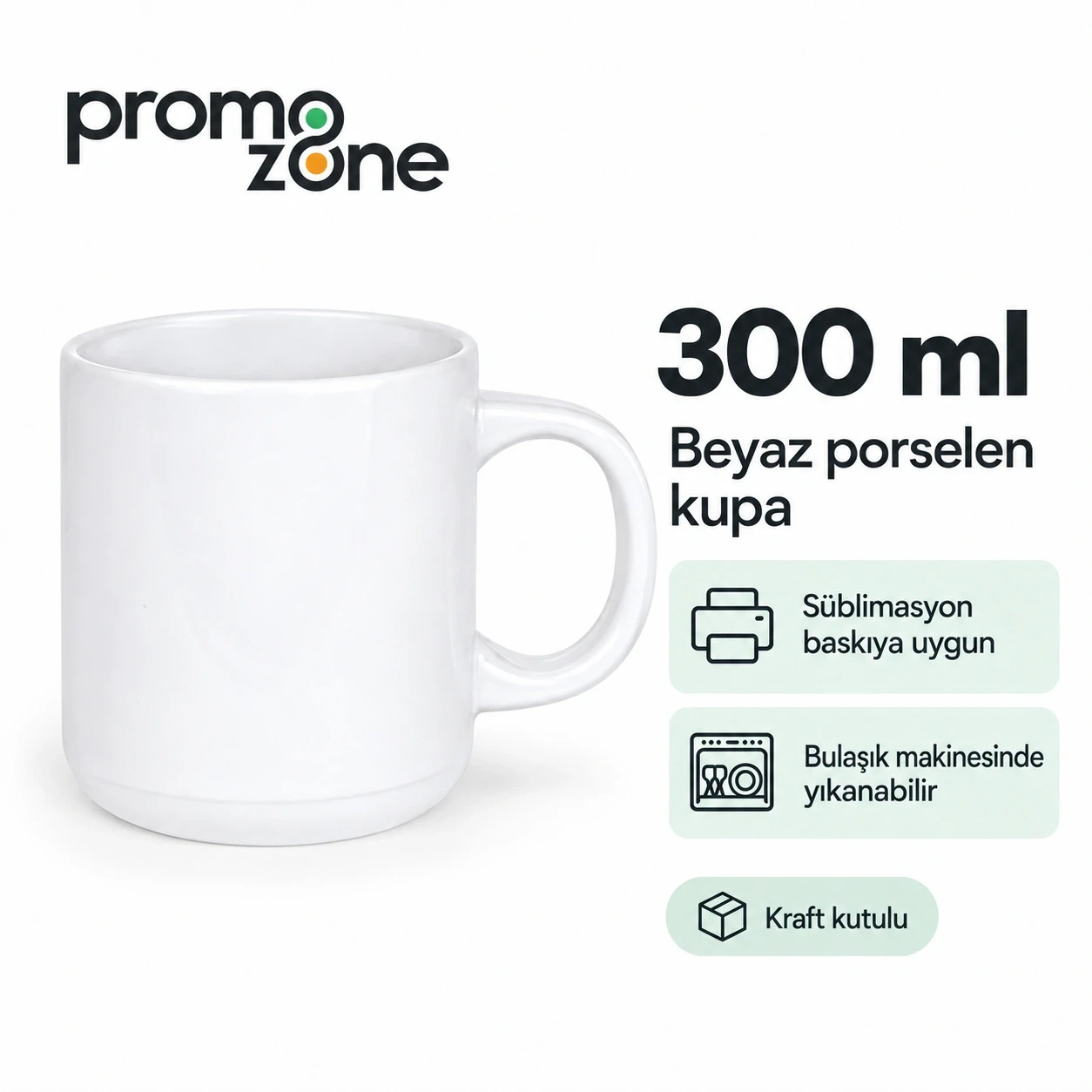 Süblimasyon Porselen Kupa Bardak - Kutulu