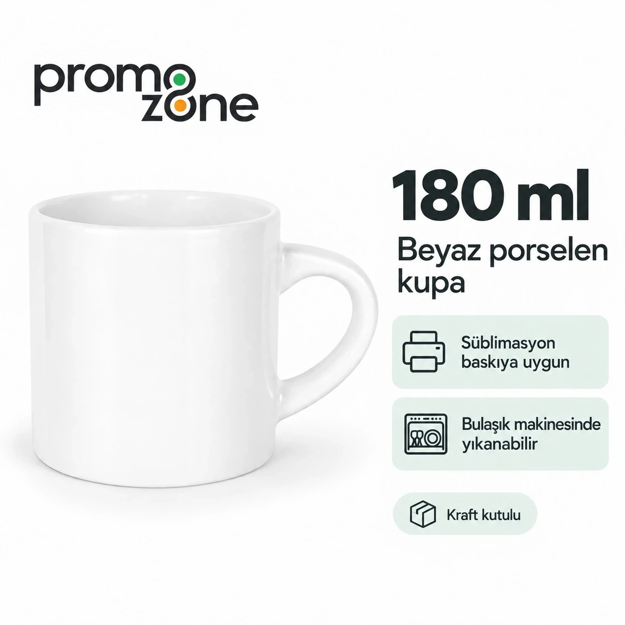 Süblimasyon Porselen Beyaz Nescafe Kupa Bardak Kutulu - Logo Baskılı