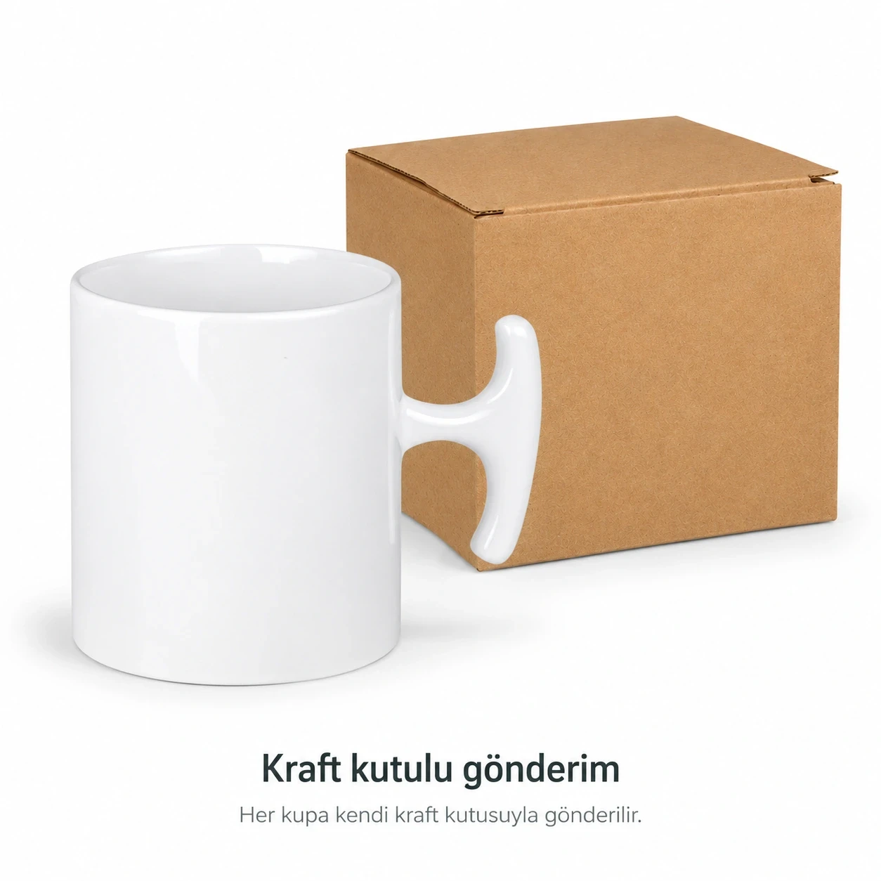 Süblimasyon Hammer Porselen Beyaz Kupa Bardak Kutulu - Logo Baskılı
