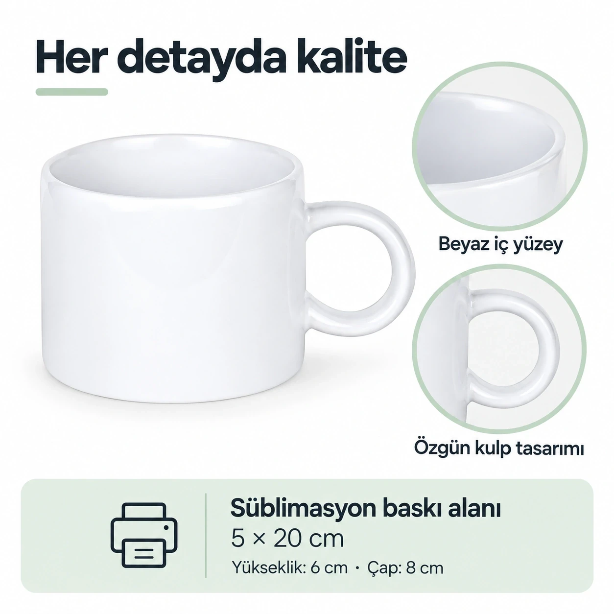 Süblimasyon Porselen Motto Fincan Kutulu - Logo Baskılı