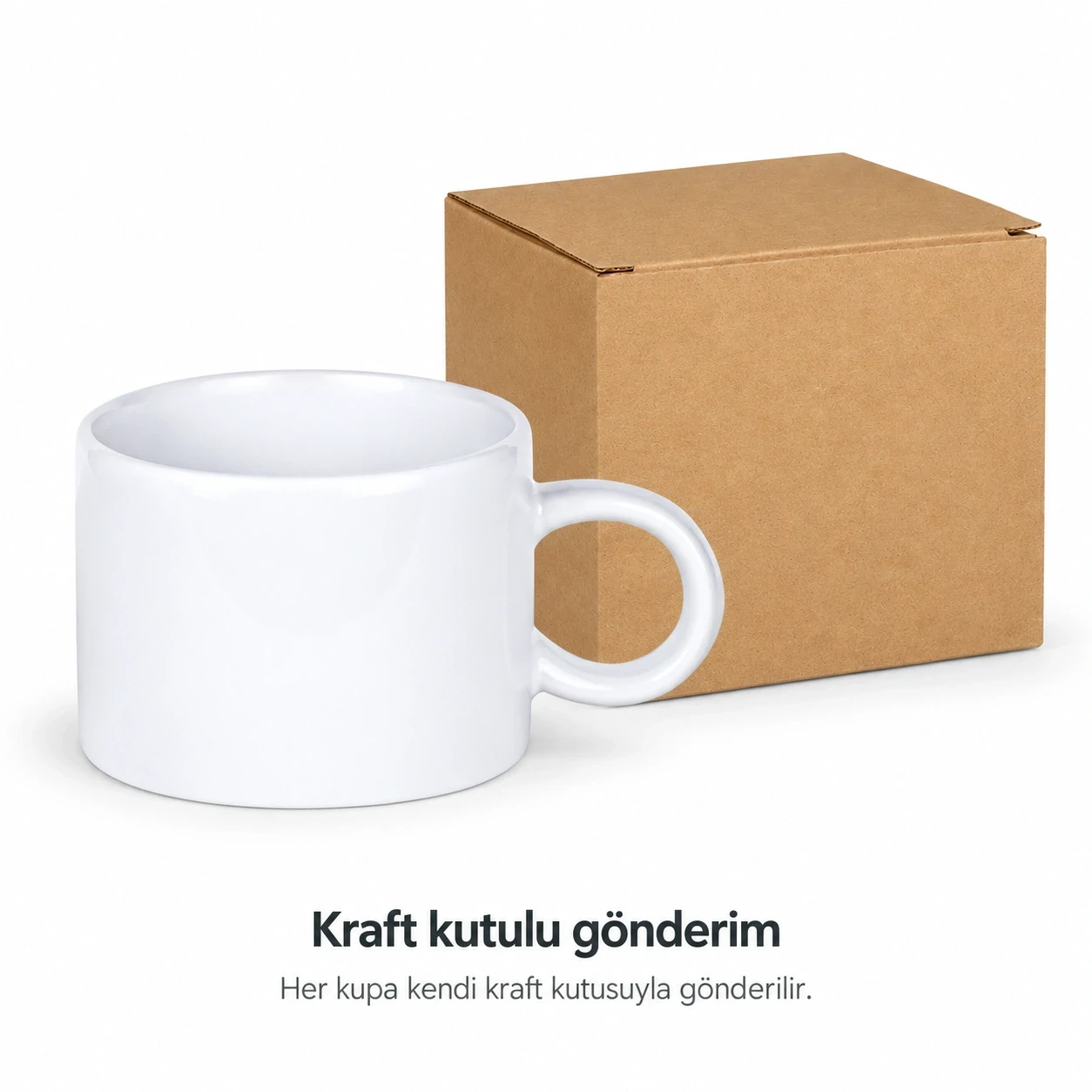 Süblimasyon Porselen Motto Fincan Kutulu - Logo Baskılı