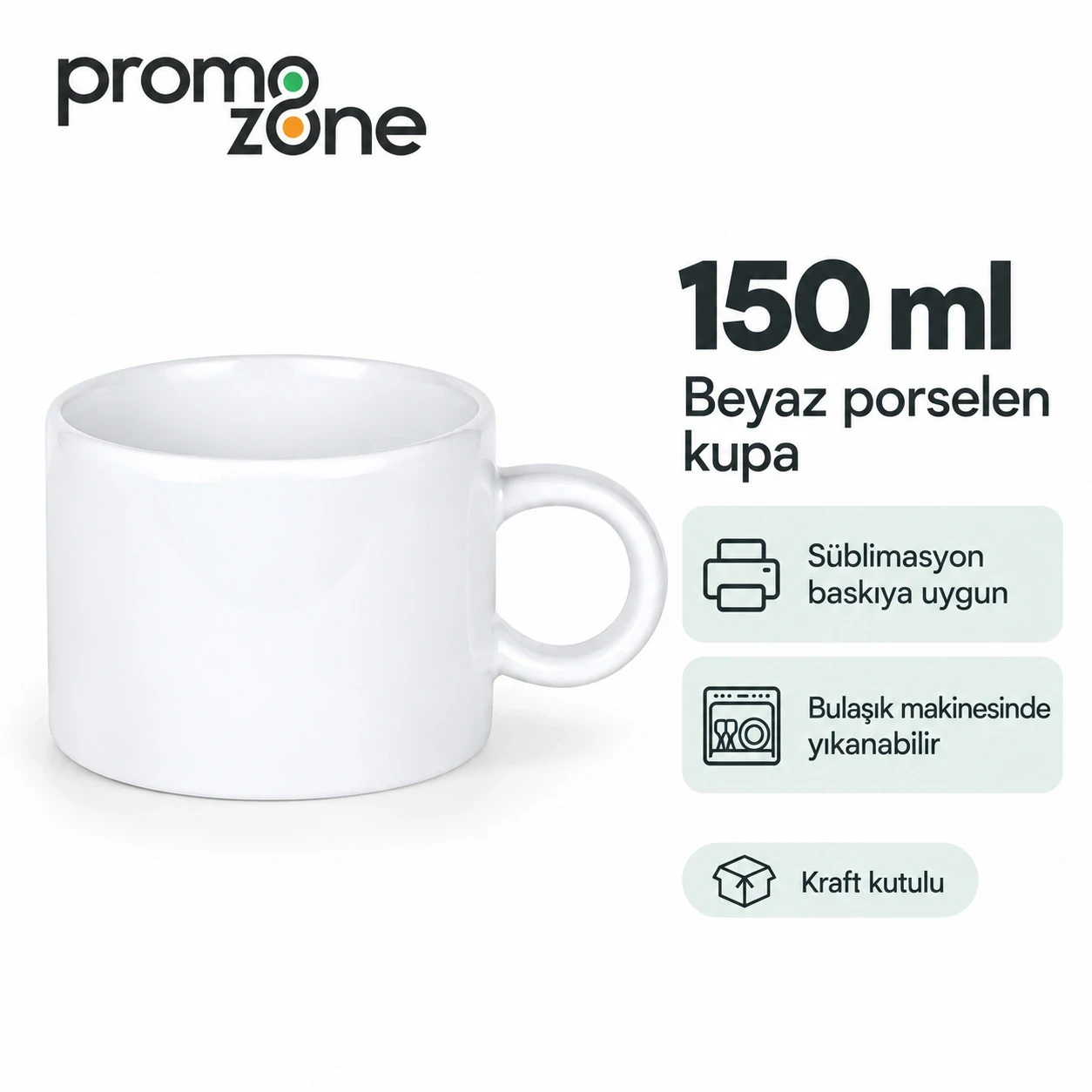 Süblimasyon Porselen Motto Fincan Kutulu - Logo Baskılı
