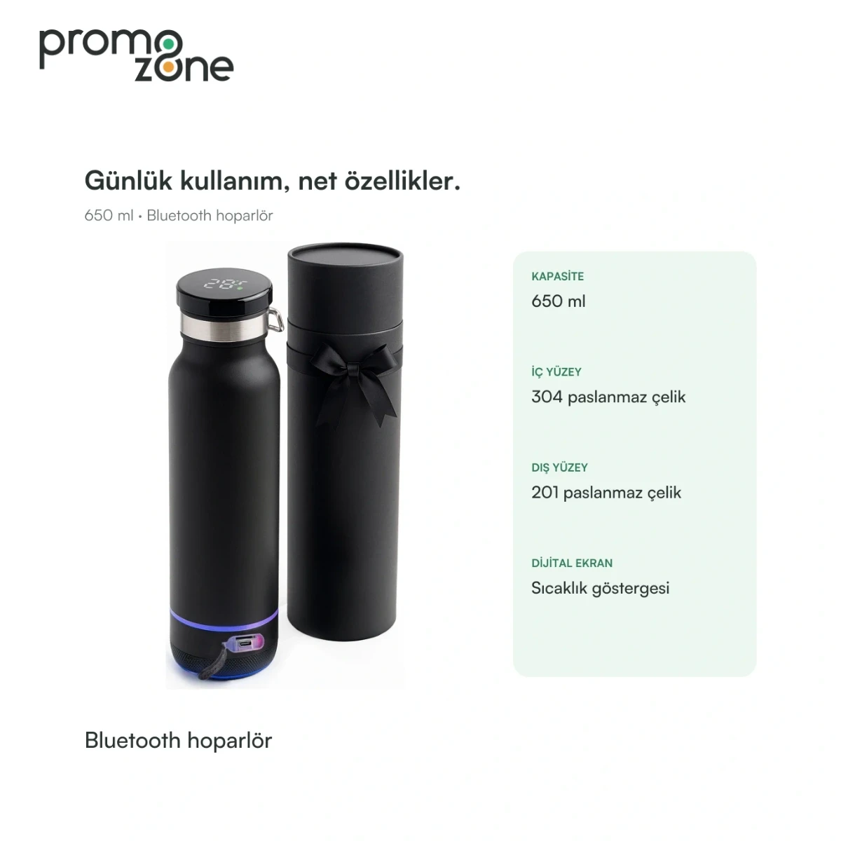 650 ml Bluetooth Hoparlörlü Termos