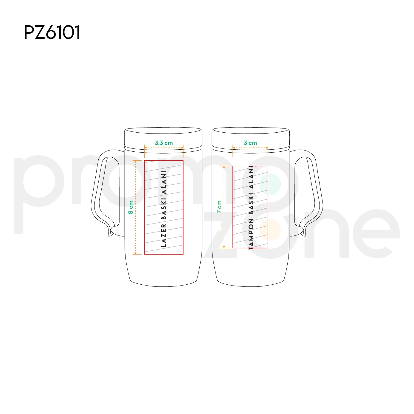 280 ml Kulplu Paslanmaz Çelik Termos Bardak Promozone