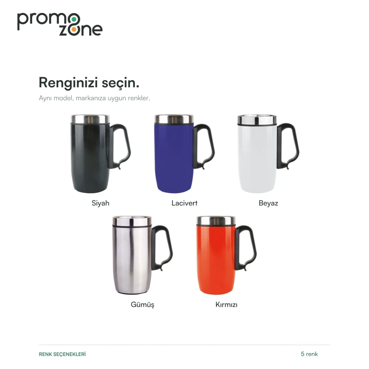 280 ml Kulplu Paslanmaz Çelik Termos Bardak Promozone