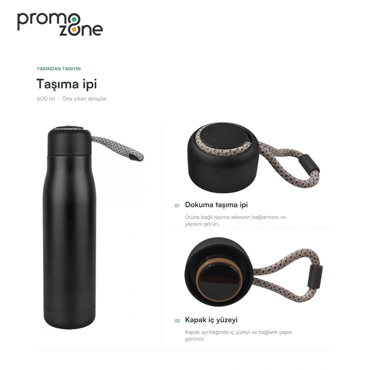 600 ml Taşıma İpli Termos