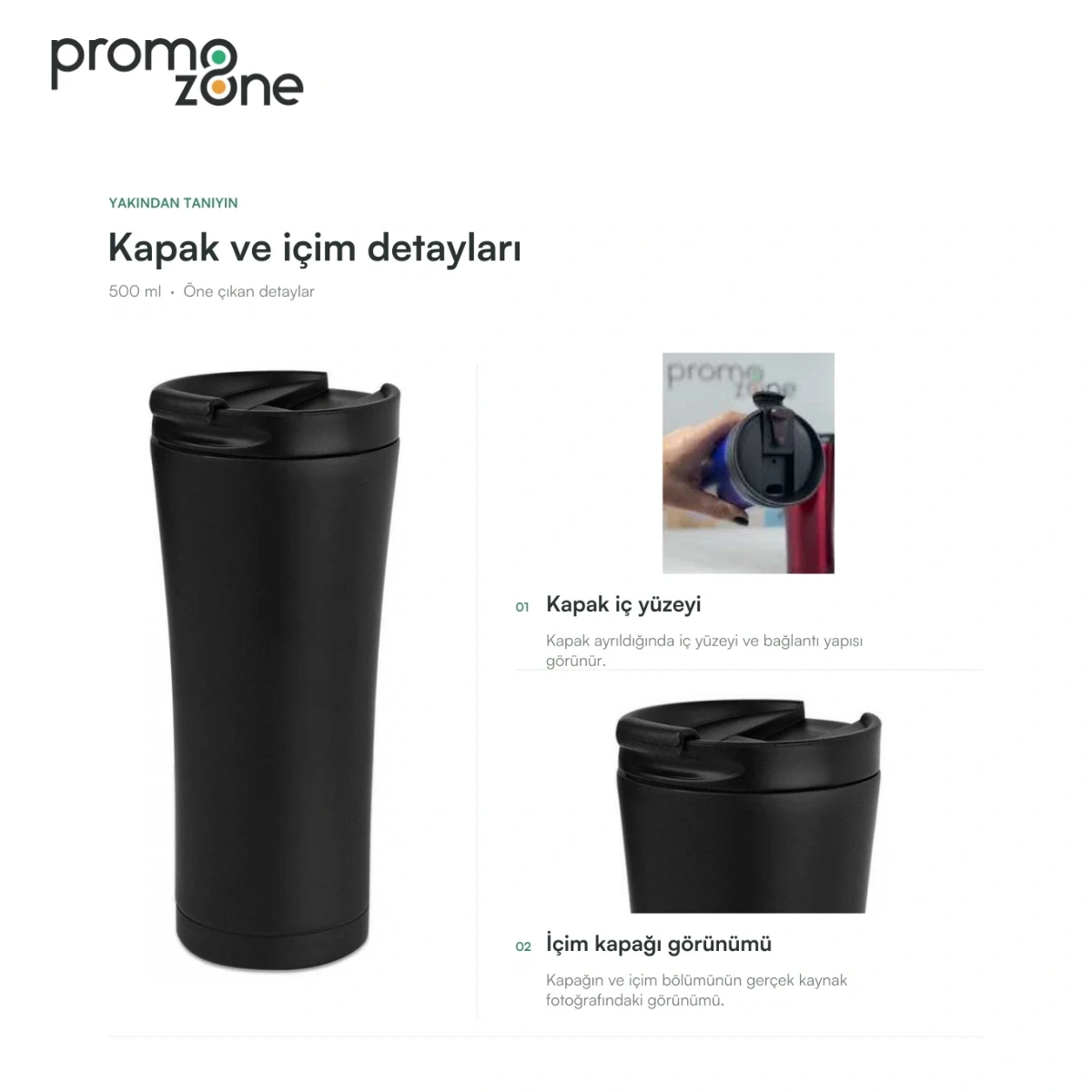 500 ml Kaydırmaz Tabanlı Termos Bardak