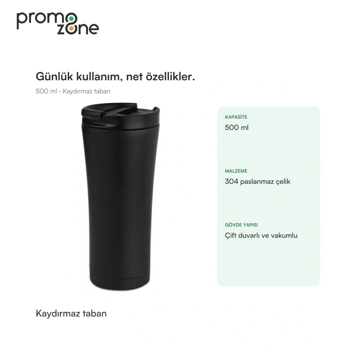 500 ml Kaydırmaz Tabanlı Termos Bardak