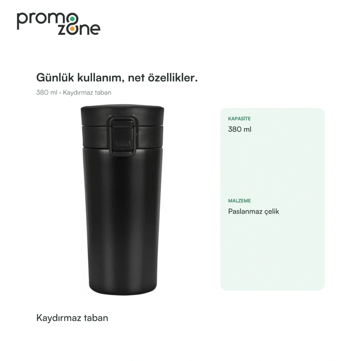 380 ml Kaydırmaz Tabanlı Termos Bardak