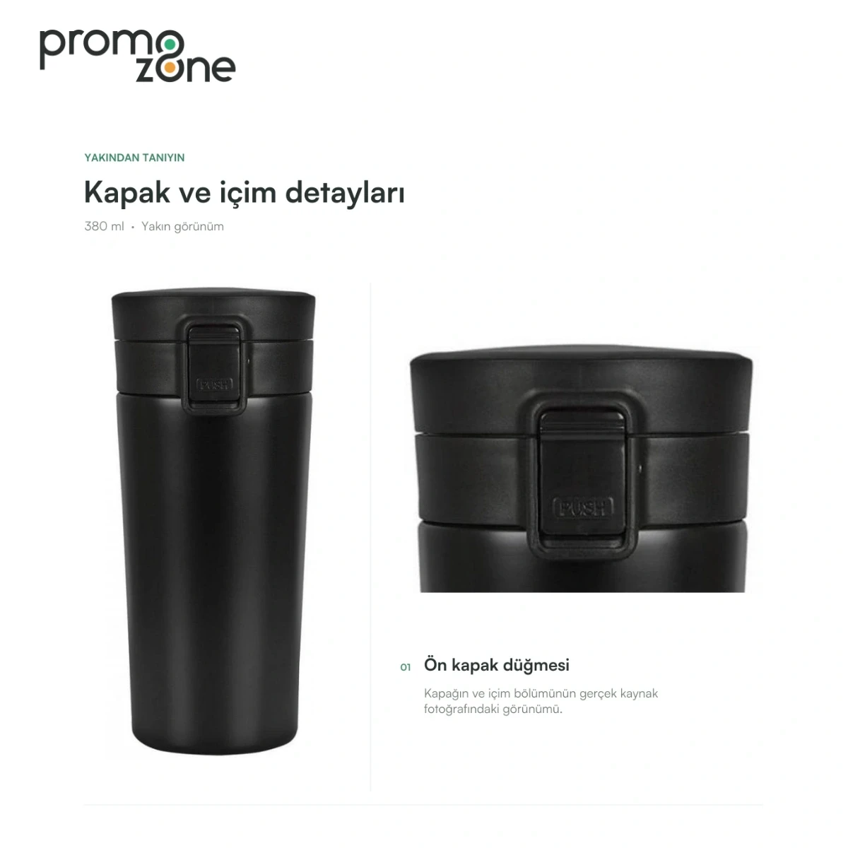 380 ml Kaydırmaz Tabanlı Termos Bardak