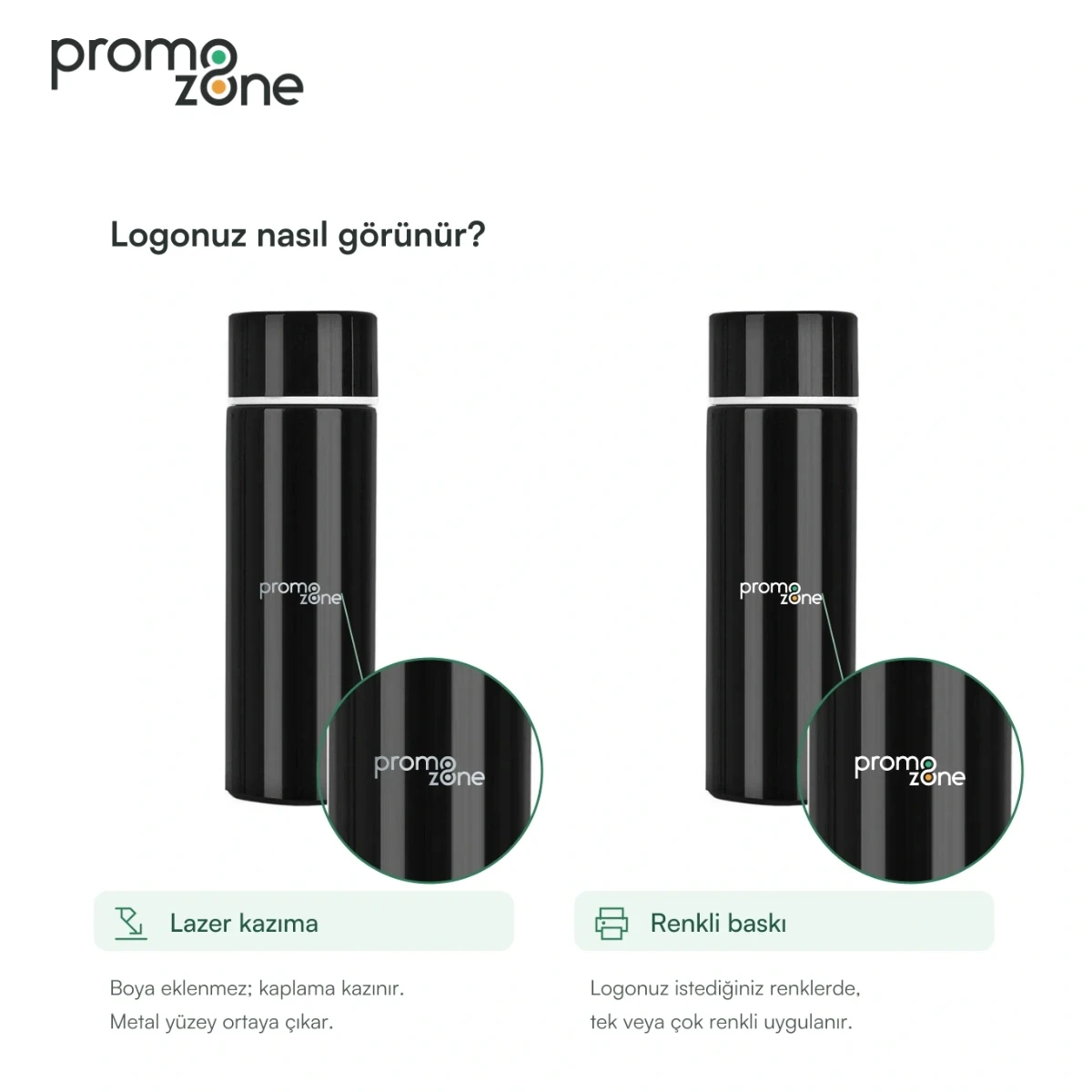 150 ml Mini Boy Termos — logo uygulaması önizlemesi