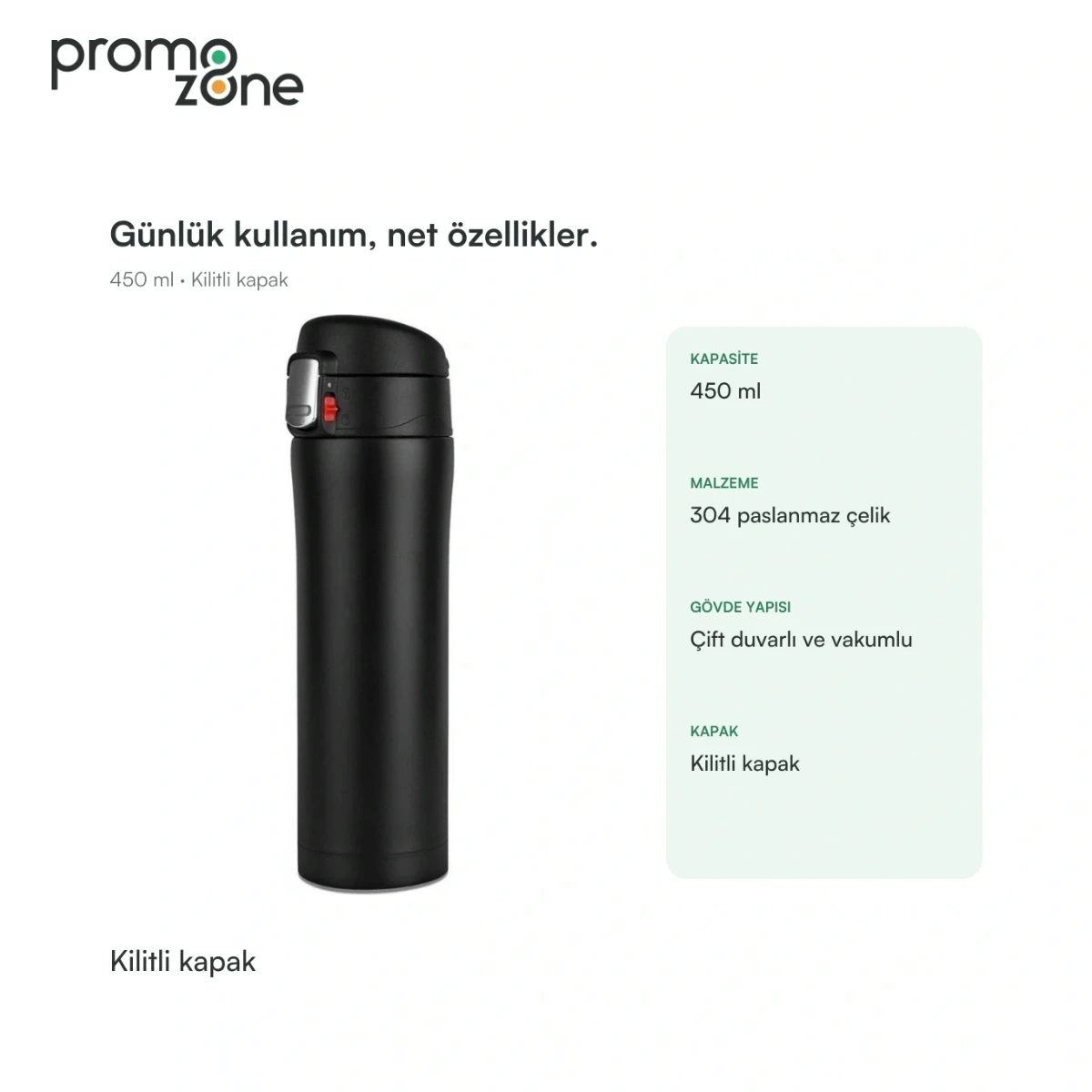 450 ml Kilitli Kapaklı Termos