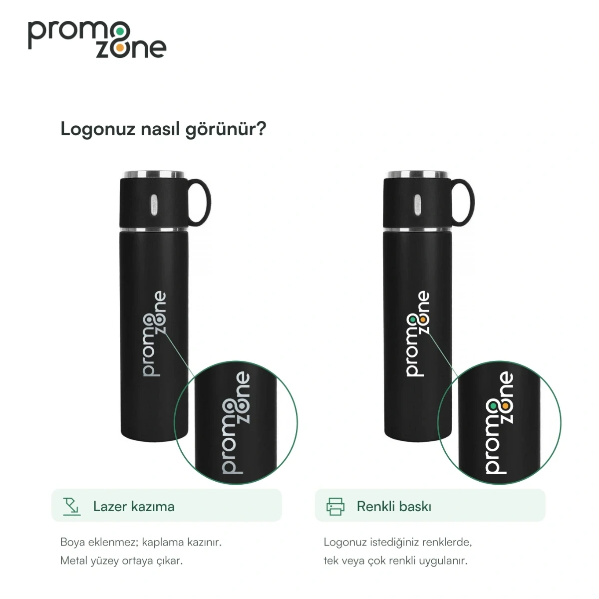 580 ml Bardak Kapaklı Kulplu Termos Bardak Promozone