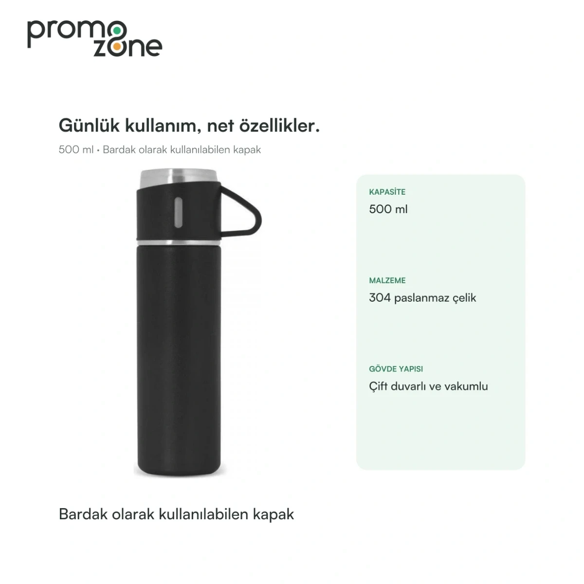 500 ml Bardak Kapaklı Vakumlu Termos