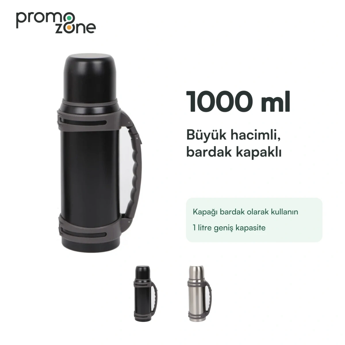 1000 ml Büyük Hacimli Bardak Kapaklı Termos