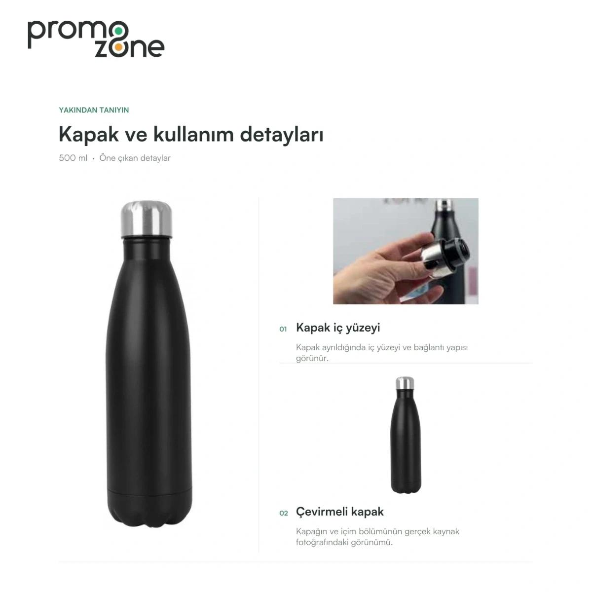500 ml Çift Katmanlı Termos