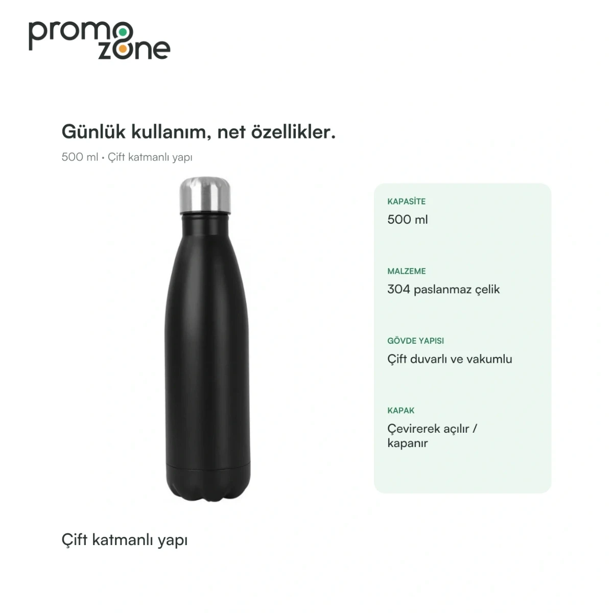 500 ml Çift Katmanlı Termos