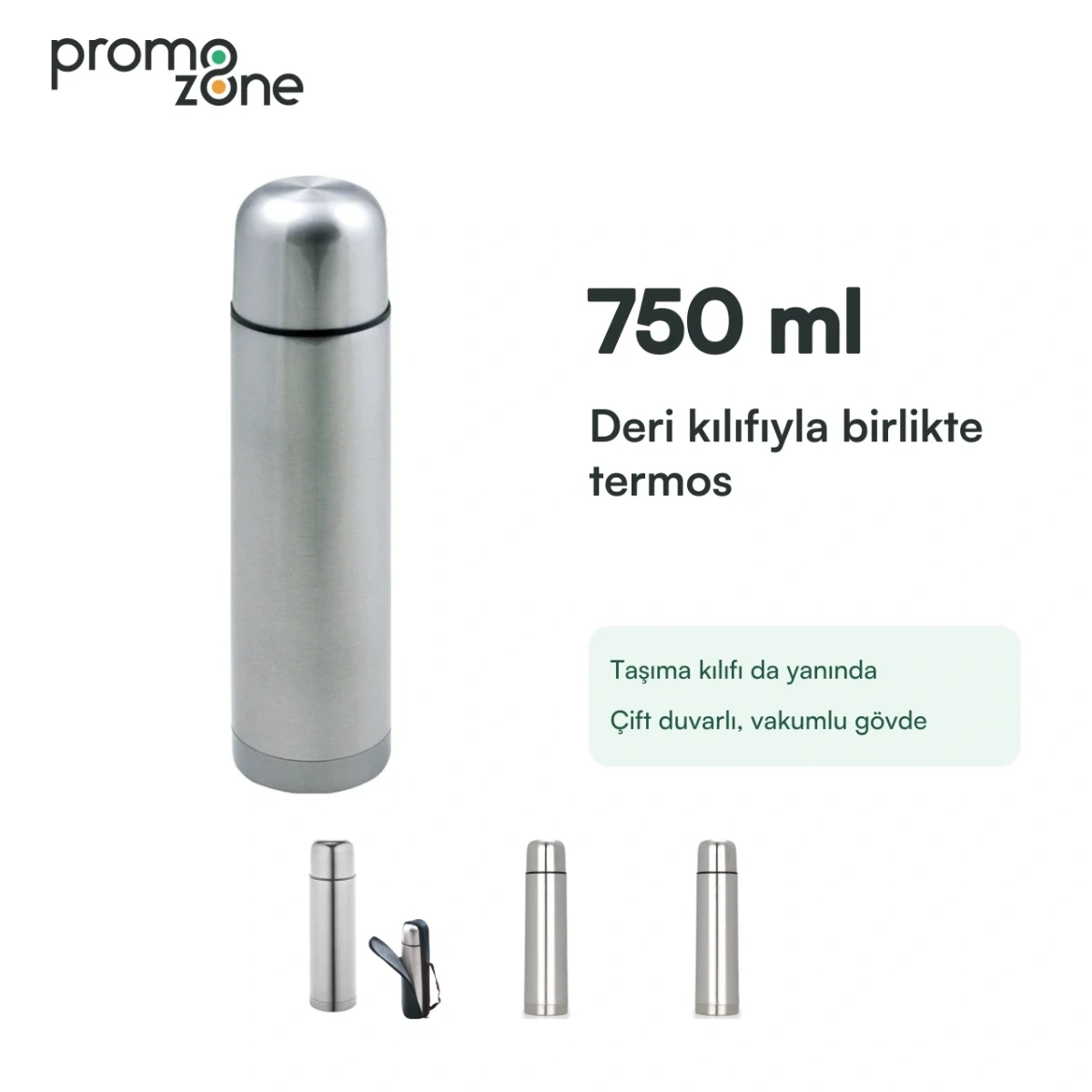 750 ml Deri Taşıma Kılıflı Termos