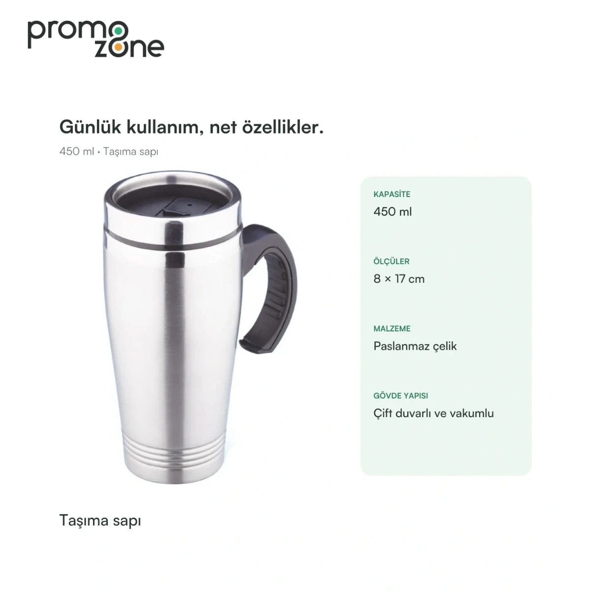450 ml Taşıma Saplı Termos Bardak