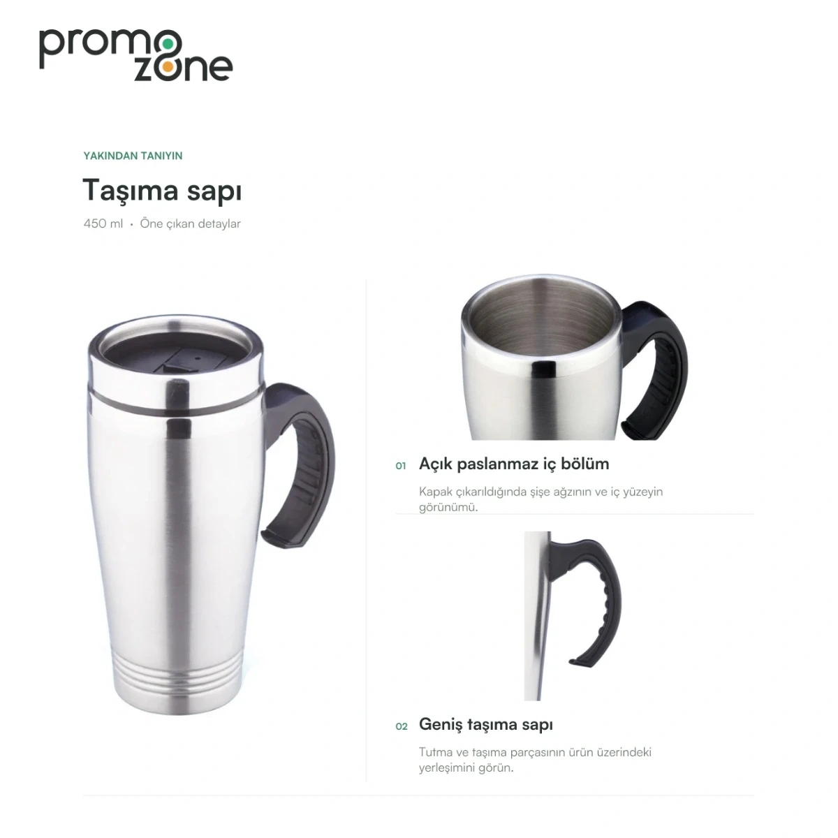450 ml Taşıma Saplı Termos Bardak