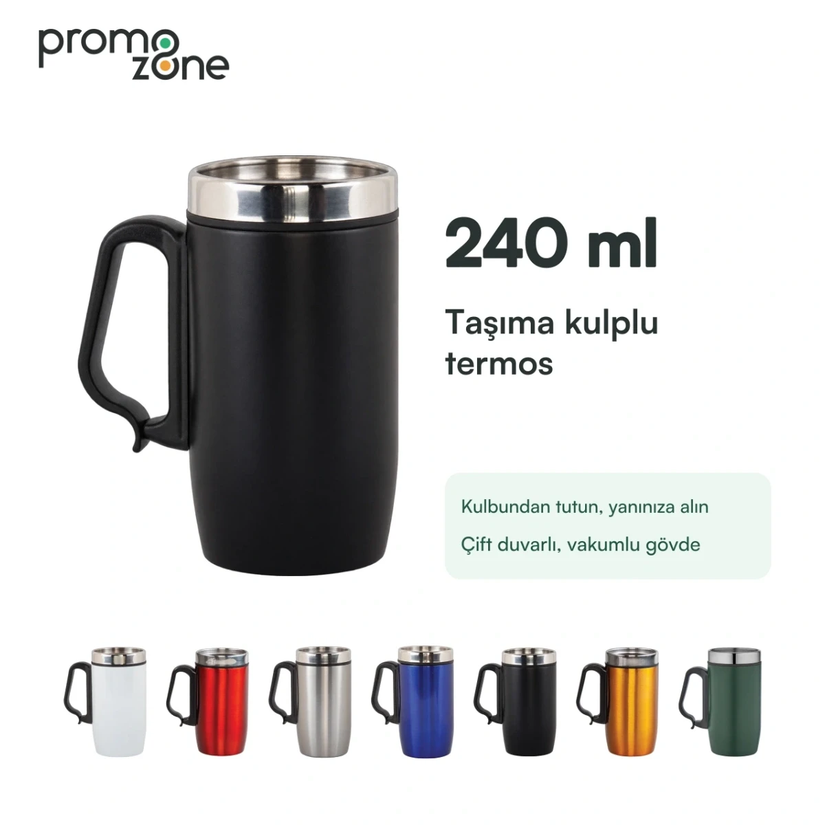 240 ml Taşıma Kulplu Termos Bardak