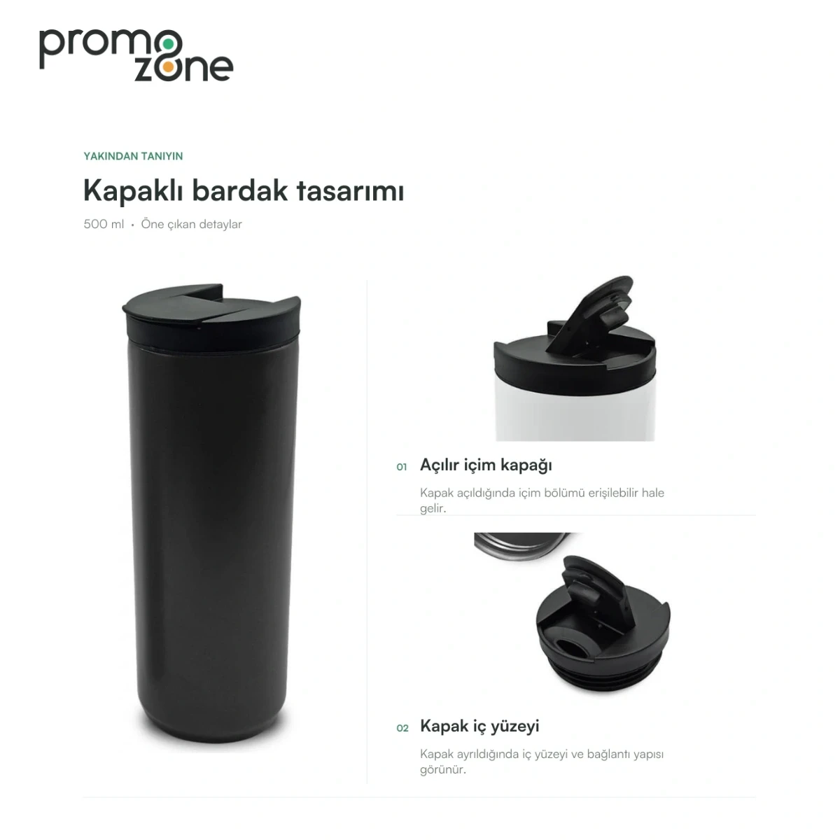 500 ml Kapaklı Termos Bardak