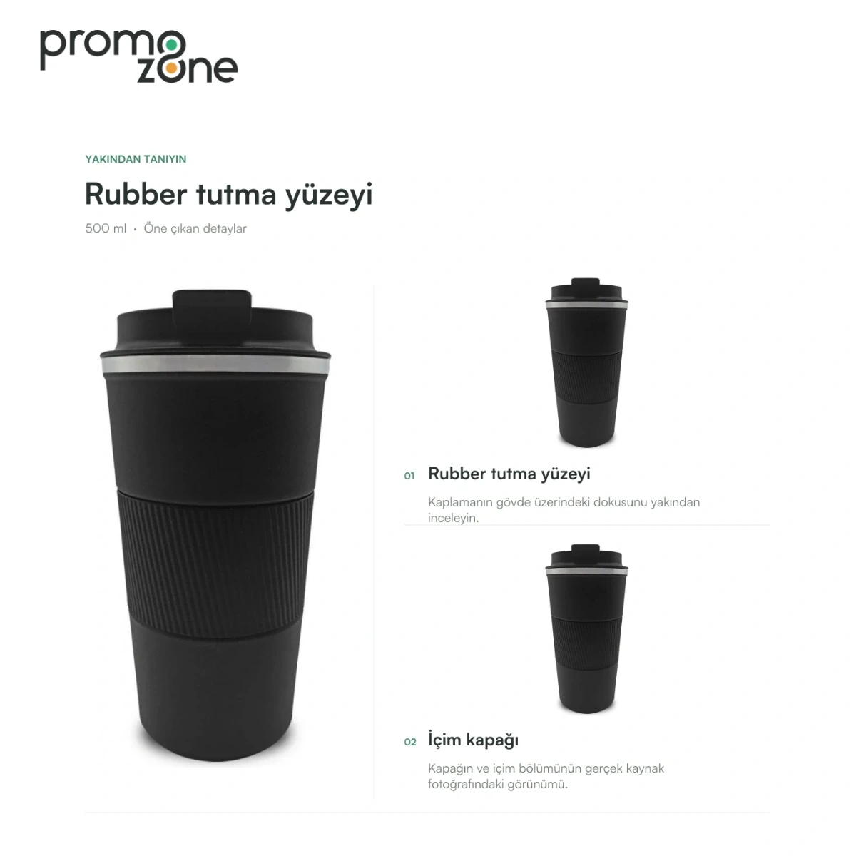 500 ml Kilitli Kapaklı Termos Bardak