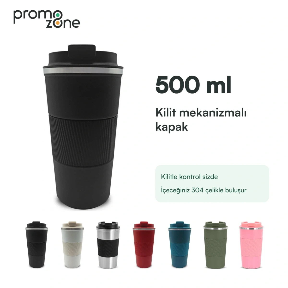 500 ml Kilitli Kapaklı Termos Bardak