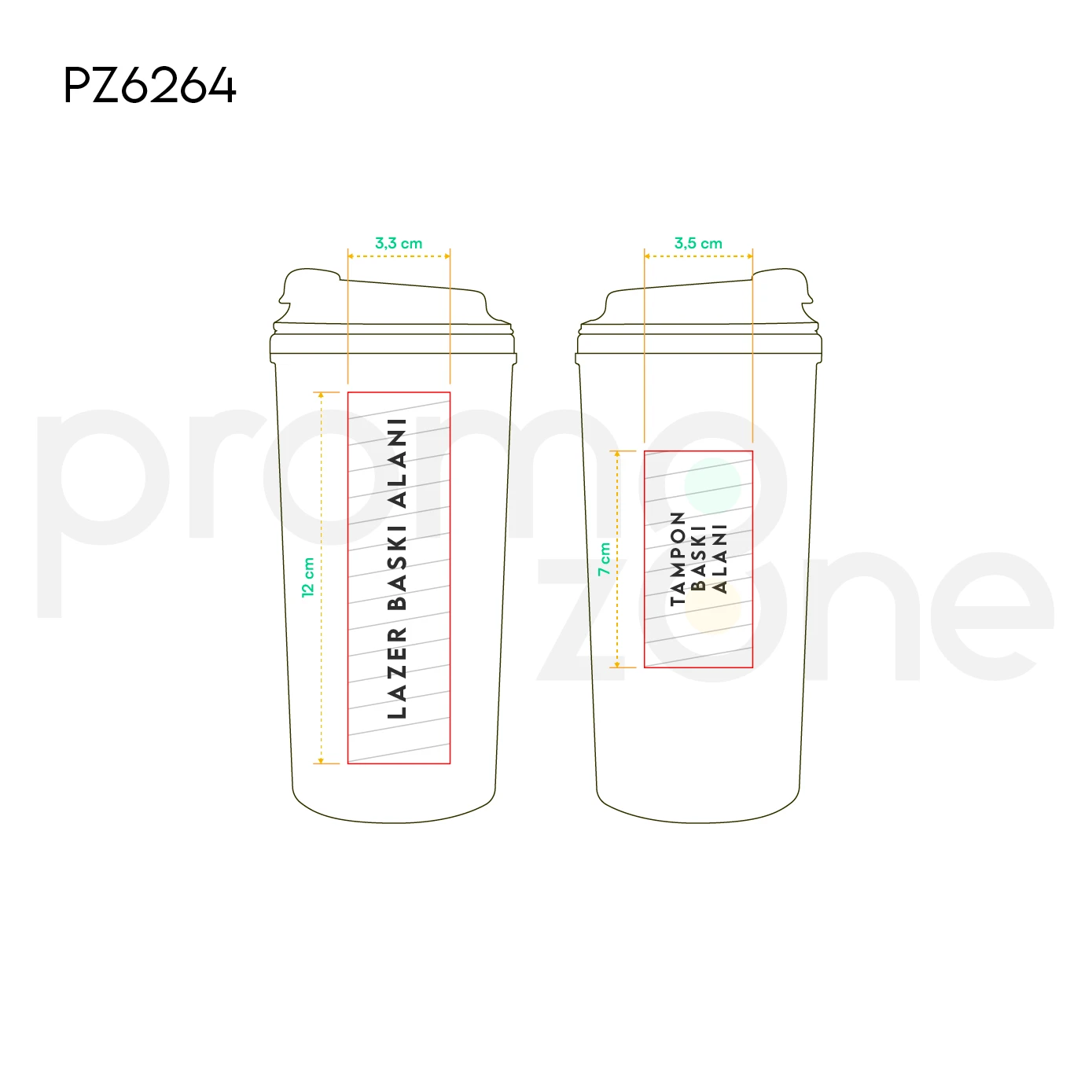 500 ml Vantuz Tabanlı Termos Promozone