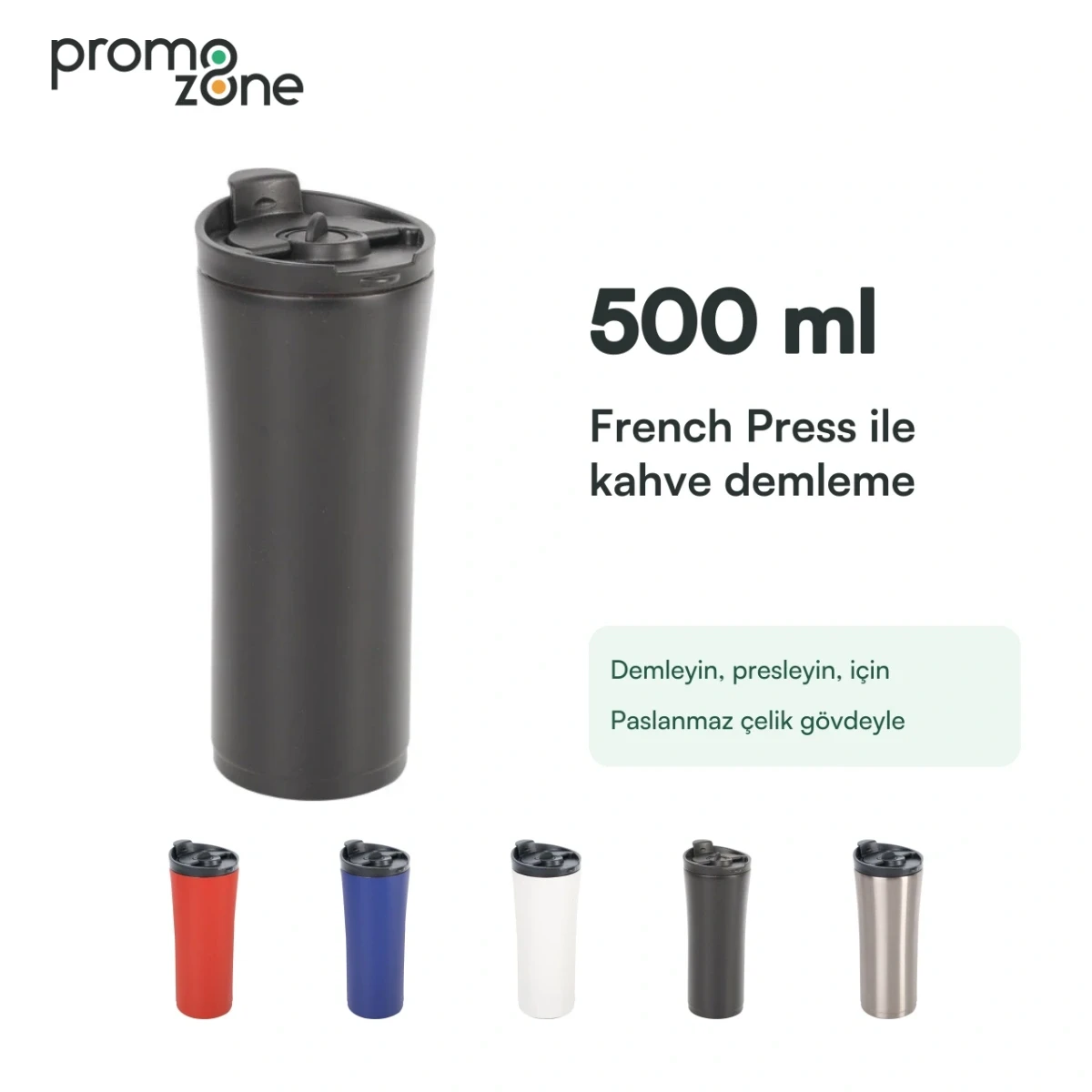 500 ml French Press Demleme Sistemli Termos Promozone